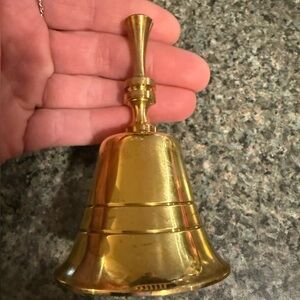 Brass Decorative Hand Bell - Classic Gold Finish